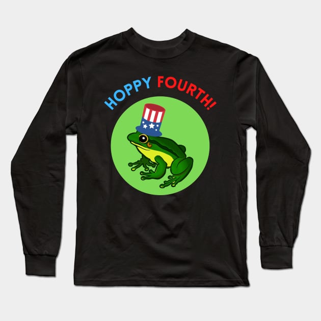 Hoppy Fourth 4th of July Independence Day Patriotic Frog Toad Lover USA Gifts Long Sleeve T-Shirt by shywolf